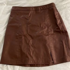 Abercrombie & Fitch Brown Vegan Leather Skirt NWT